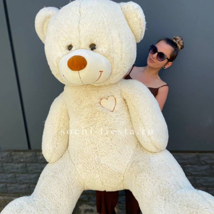 Белый плюшевый мишка большой в Челябинске
