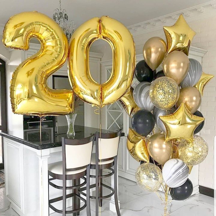 Фольгированный шар Золотая Цифра в Челябинске