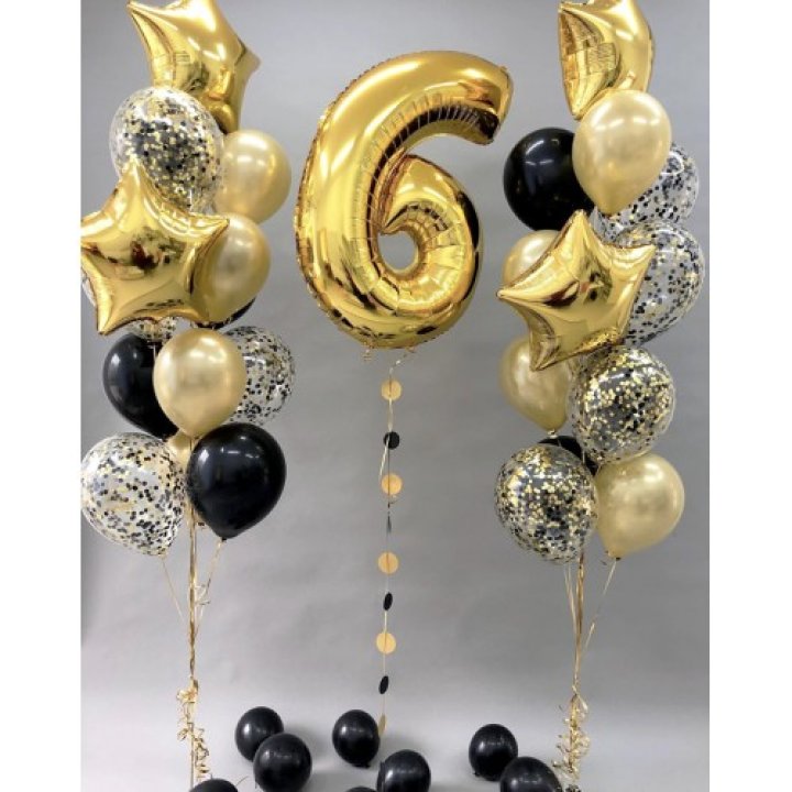 Цифра с фонтанами шаров  в Челябинске