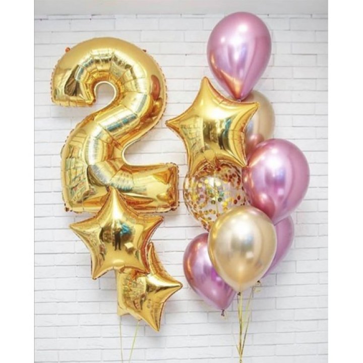 Цифра с фонтанами шаров  в Челябинске