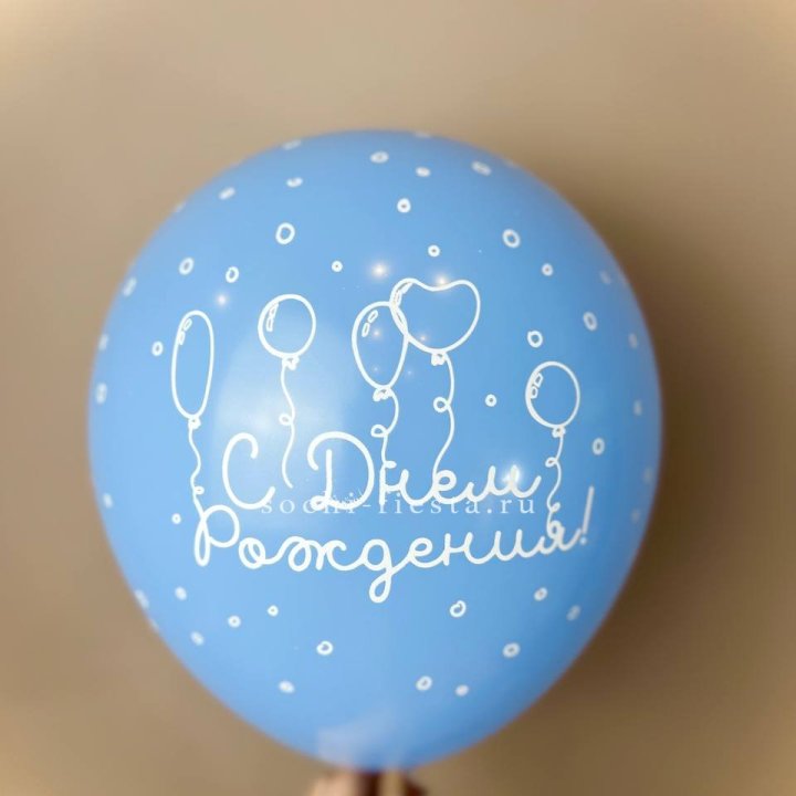 Гелиевый латексный шар С днем рождения! матовый в Челябинске