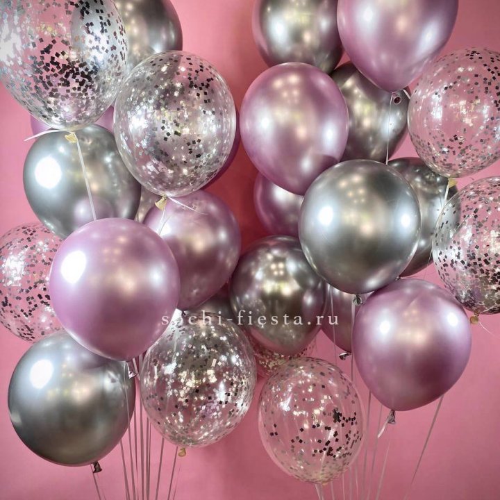 Фонтан шаров "Сильвер пинк" в Челябинске