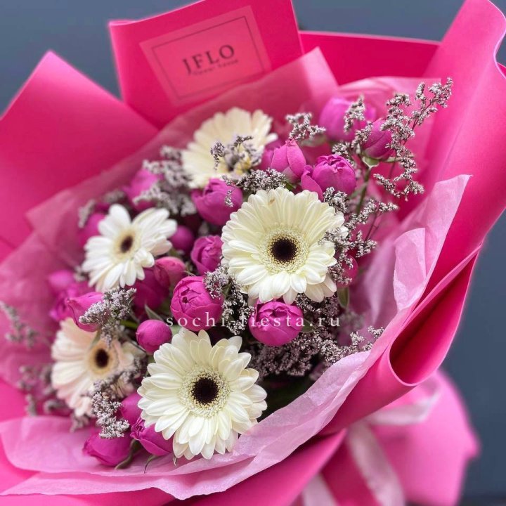 Букет гербер и мисти бабблс  в Челябинске