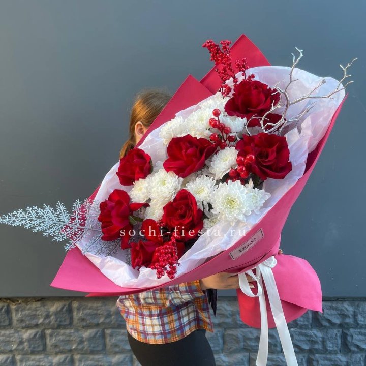 Букет "Яркая зима" в Челябинске