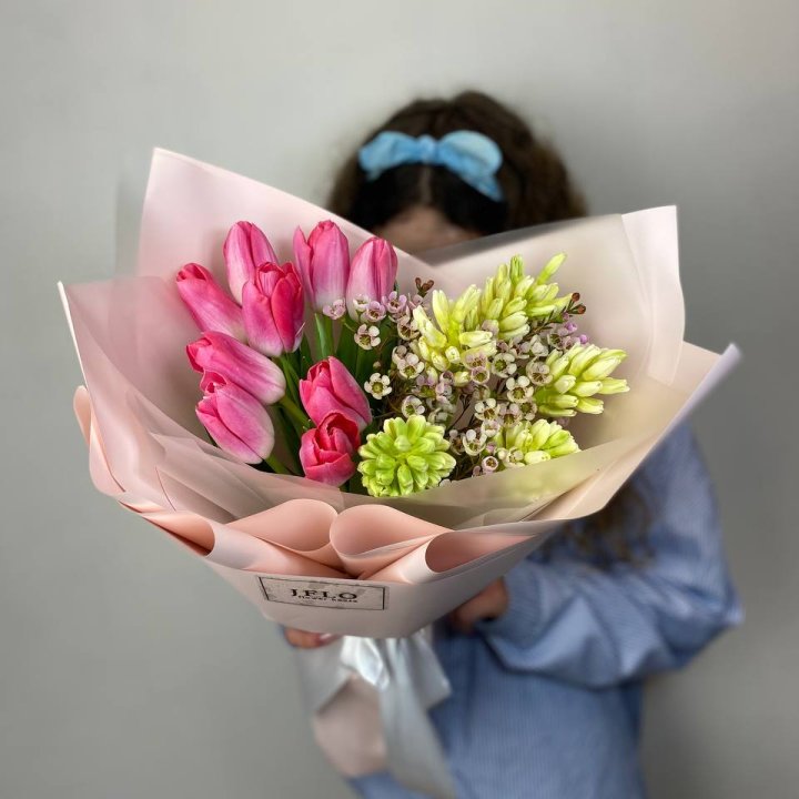  Дуо тюльпаны и гиацинты в Челябинске