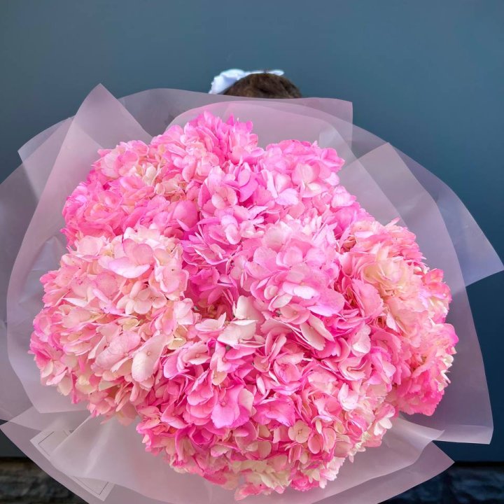 9 ярко розовых гортензий в Челябинске