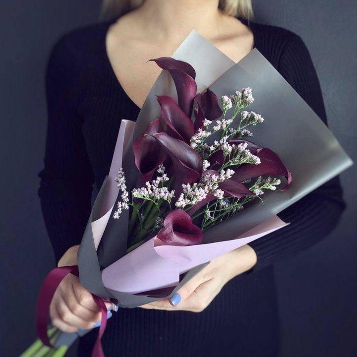 Букет фиолетовых калл в Челябинске