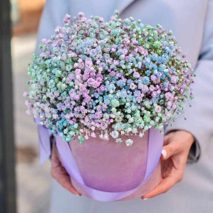 Гипсофилы в шляпной коробке "Кандилайт" в Челябинске