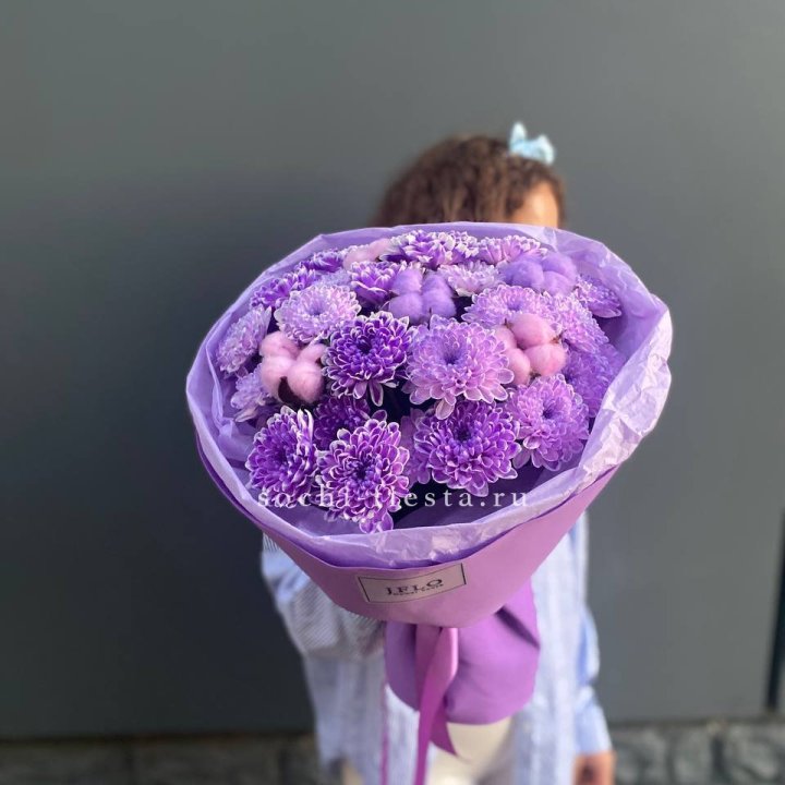 Хризантемы с хлопком в Челябинске