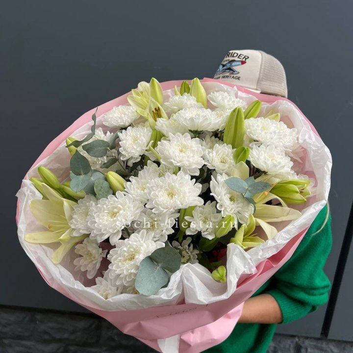  Букет  хризантемы и лилии в Челябинске