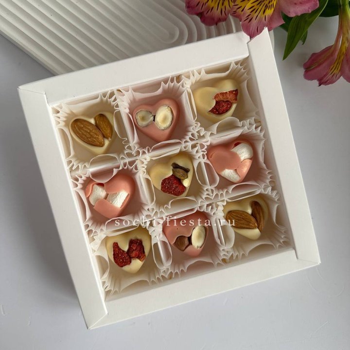 Набор конфет из бельгийского шоколада Сердца в Челябинске