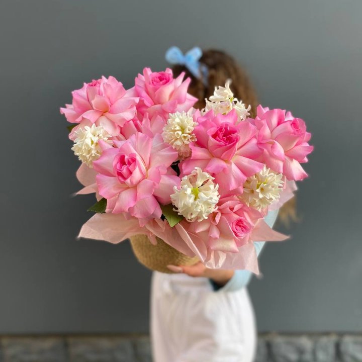 Дуо розы и гиацинты в Челябинске