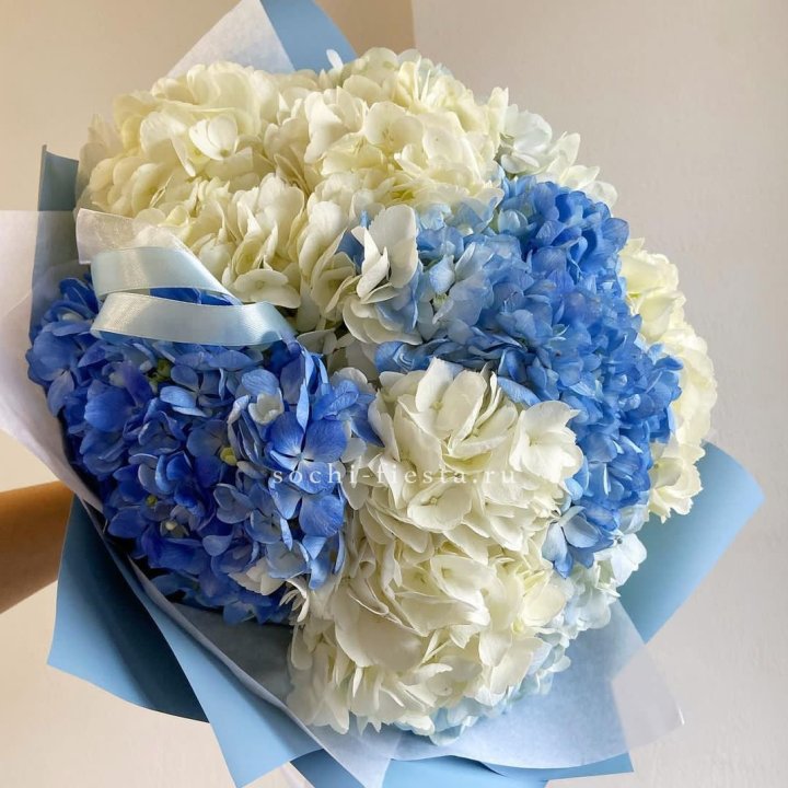Букет гортензий "Голубая лаза" в Челябинске