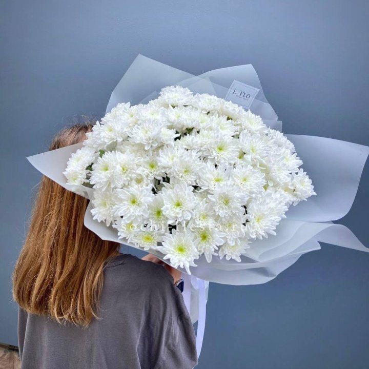 Букет хризантем "Белая снежинка" в Челябинске