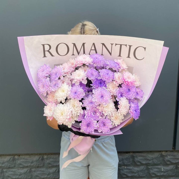Букет сиреневых хризантем в Челябинске