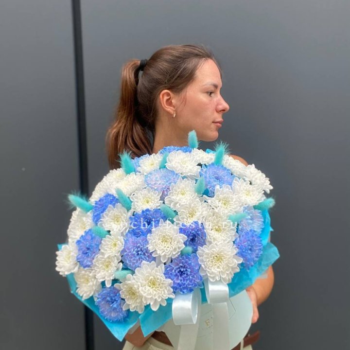  Коробочка  хризантем и лагуруса в Челябинске