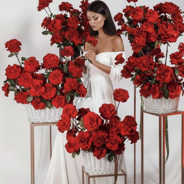 Сет из красных французских роз в Челябинске