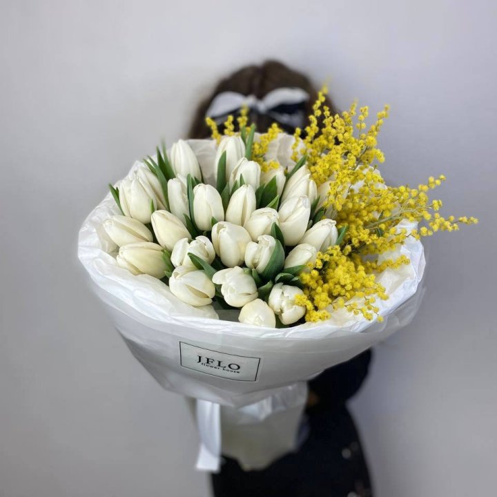 Дуо тюльпан и мимоза в Челябинске