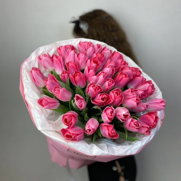 51 розовый тюльпан "Рози" в Челябинске