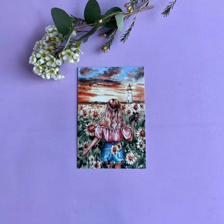 Открытка к букету "Подсолнух" в Челябинске