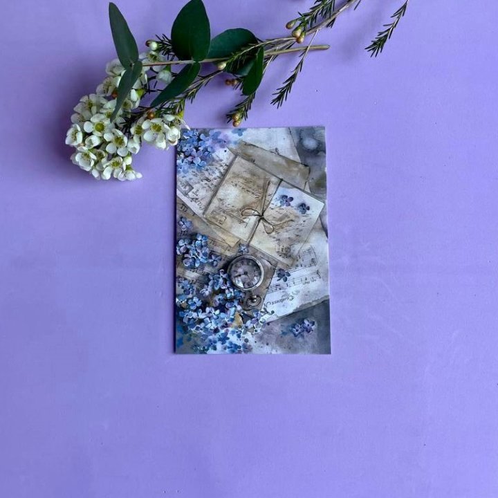 Открытка к букету "Время" в Челябинске