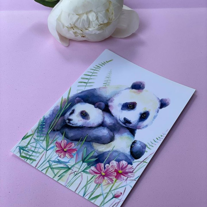 Открытка к букету "Объятие Панды" в Челябинске