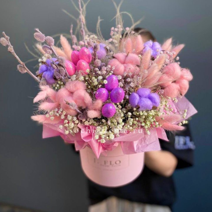 Сухоцветы в коробке  в Челябинске