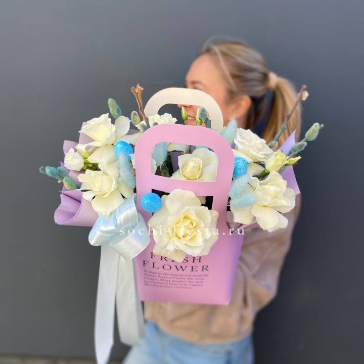 Цветочная сумочка "Пасхальная композиция" в Челябинске
