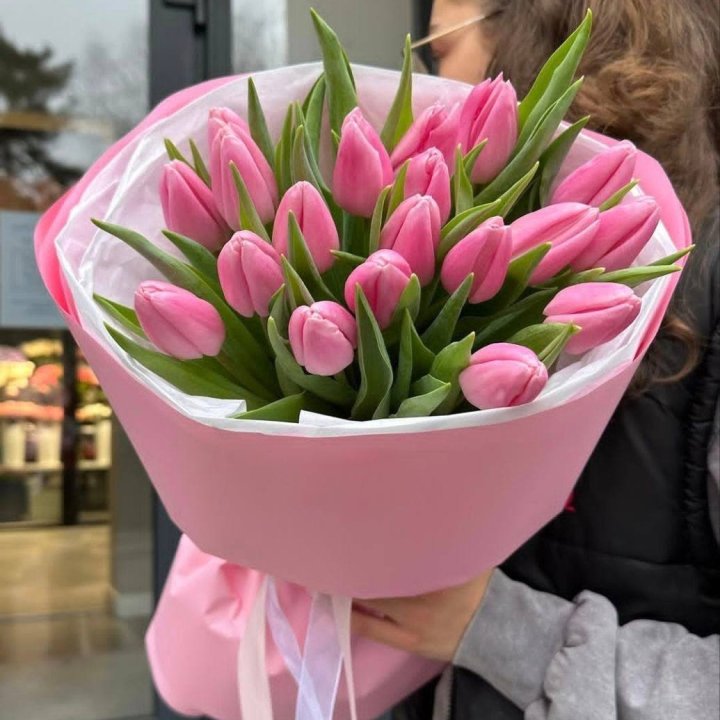  19 розовых тюльпанов в Челябинске