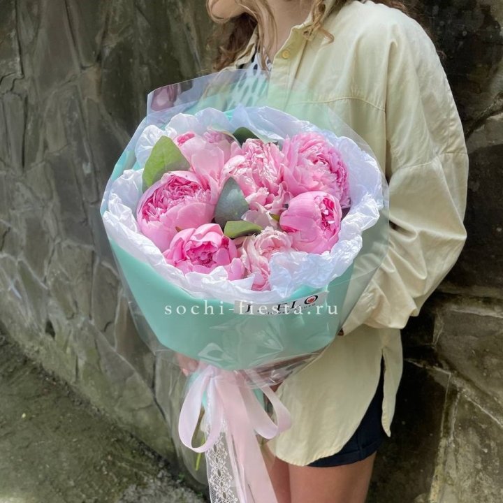 7 зефирных пионов в фоамиране в Челябинске