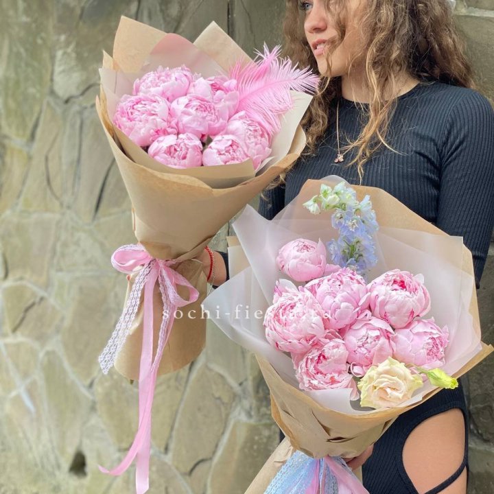 7 зефирных пионов  в Челябинске