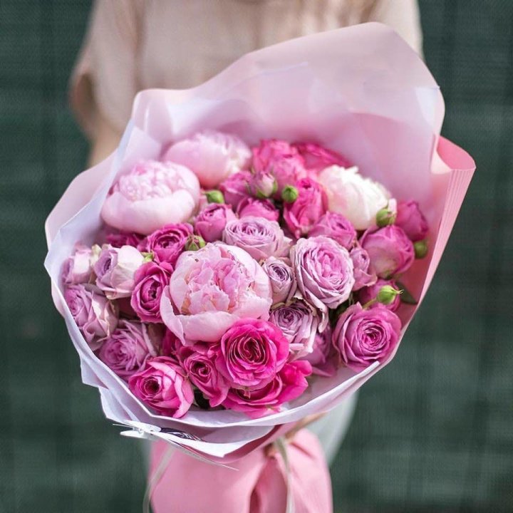 Букет с пионами "Леси" в Челябинске