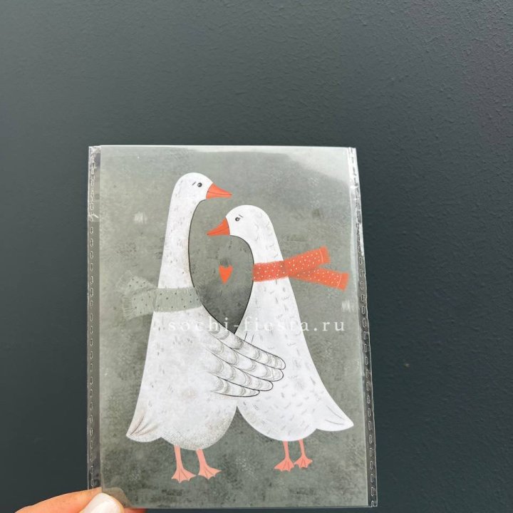 Открытка к букету "Гуси” в Челябинске