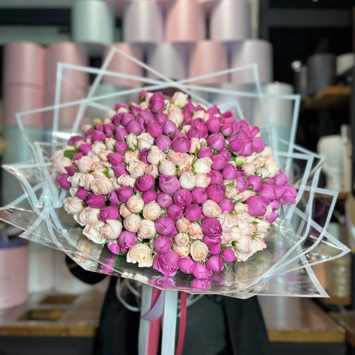 101 кустовая пионовидная роза в Челябинске