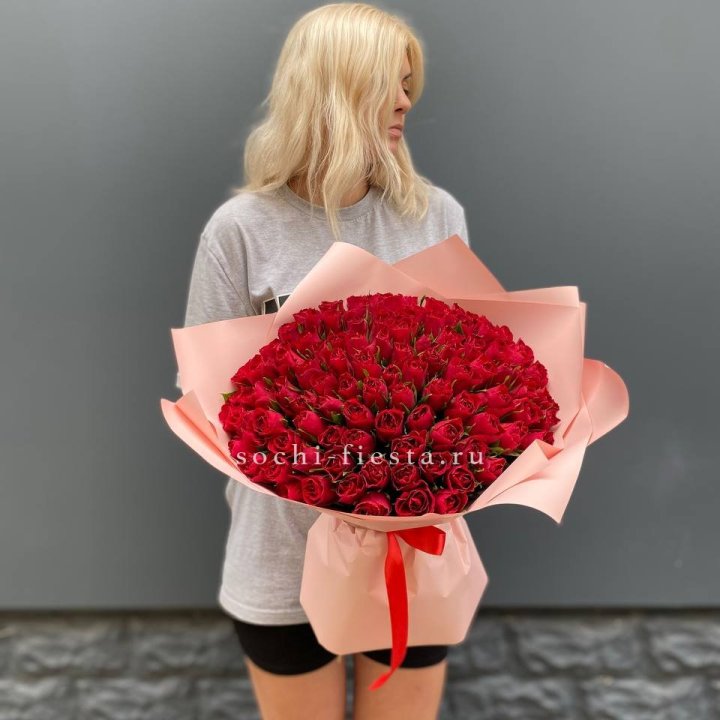 101  красная кенийская роза  в Челябинске