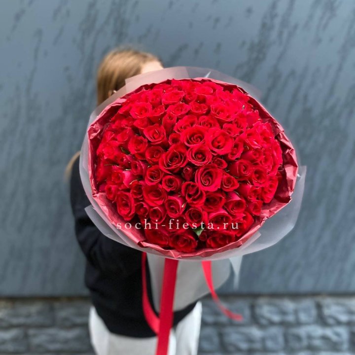 101  красная кенийская роза  в Челябинске
