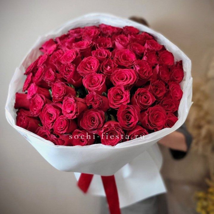 65 красных роз вайт в Челябинске