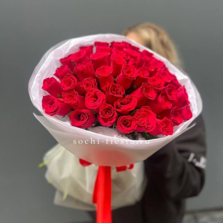 55 красных роз "Амелия" в Челябинске