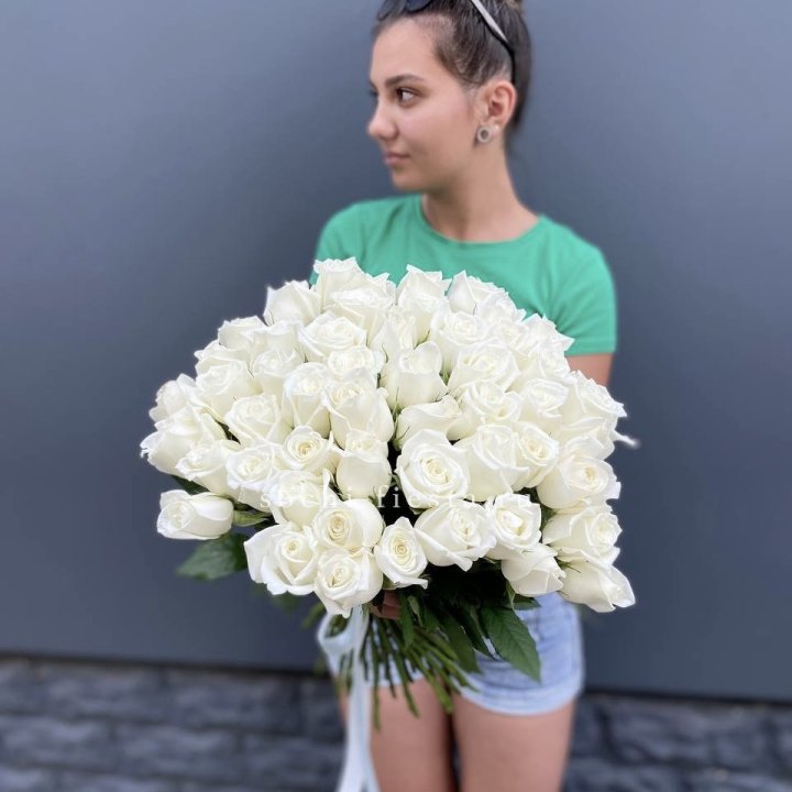 51 белая роза в Челябинске