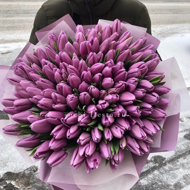101 сиреневый тюльпан в Челябинске