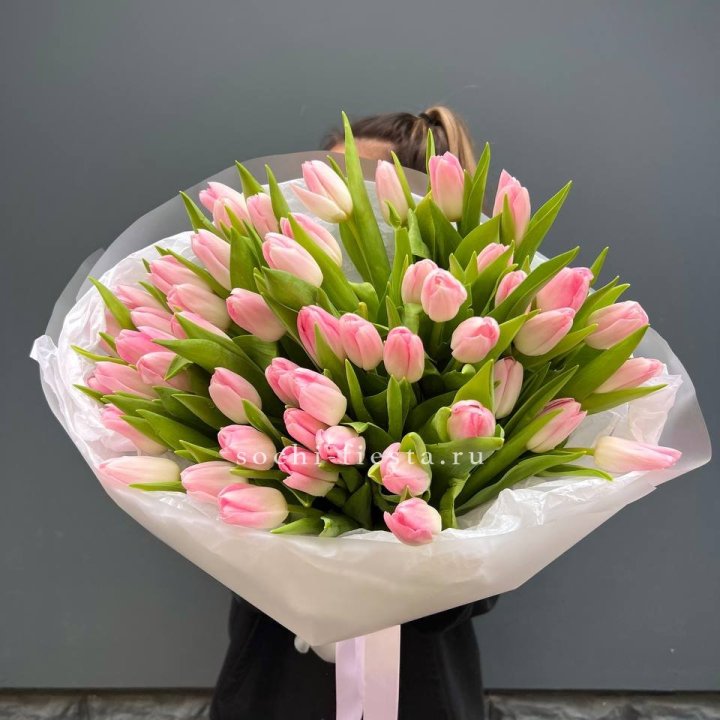 Букет тюльпанов нежно-розовых в Челябинске
