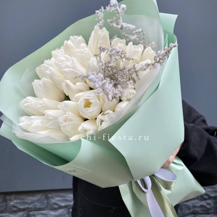 Букет белых тюльпанов "Бьянко" в Челябинске