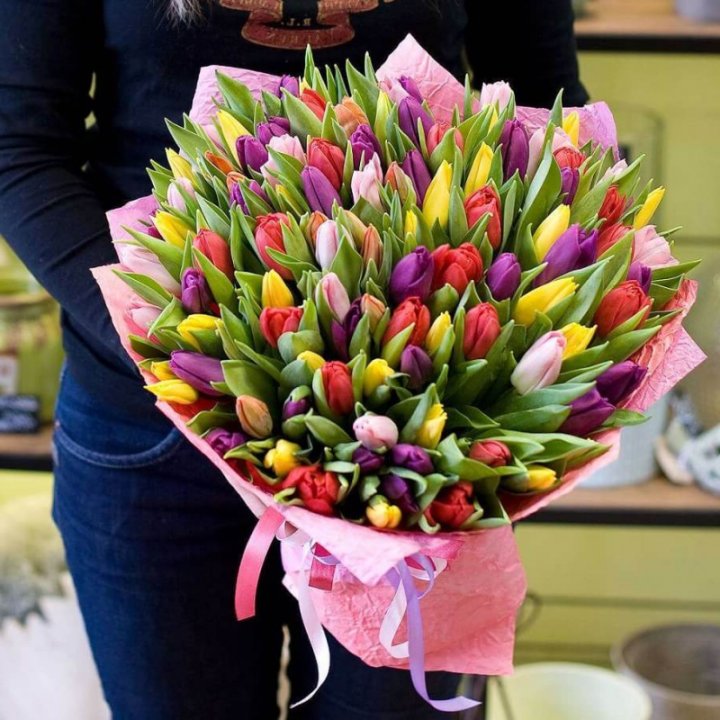 101 тюльпан "Джуси" в Челябинске