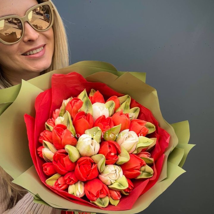 Зефирный букет из тюльпанов в Челябинске